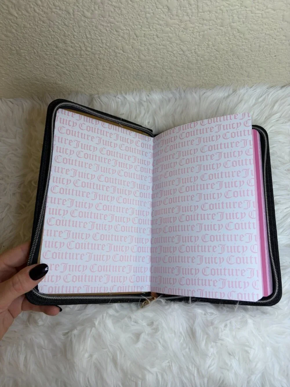 Juicy Couture 2026 2027 Planner Zip Folio Heart Pen Black Agenda NWT